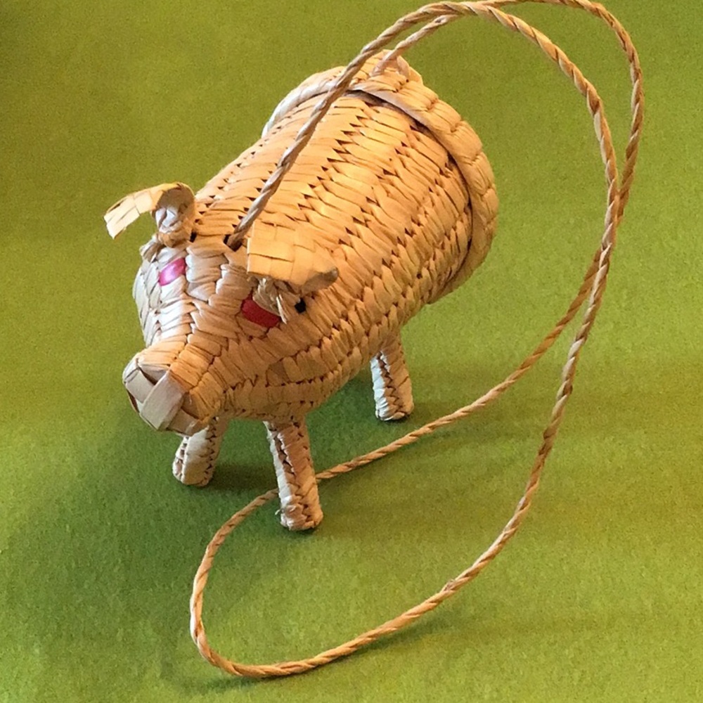 Mini Wicker Pig Handbag
